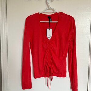 Bobi Los Angeles V-Neck Long Sleeve Top Women's Size Large * FLAW*